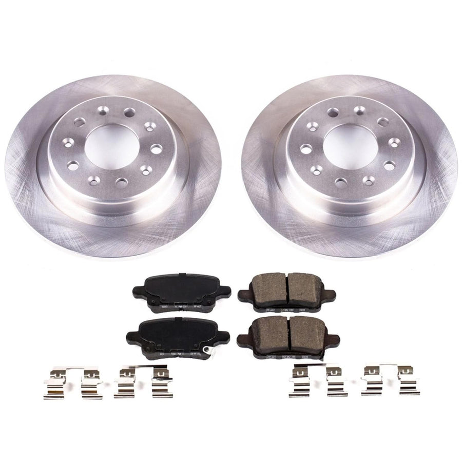 Brake Kit PowerStop For Buick LaCrosse 2019, Chevrolet Equinox 2018-2021, GMC Terrain 2021 [Model Specific] - Autospecialty Rear OE Disc Rotors & Ceramic Brake Pads Replacement, KOE7721