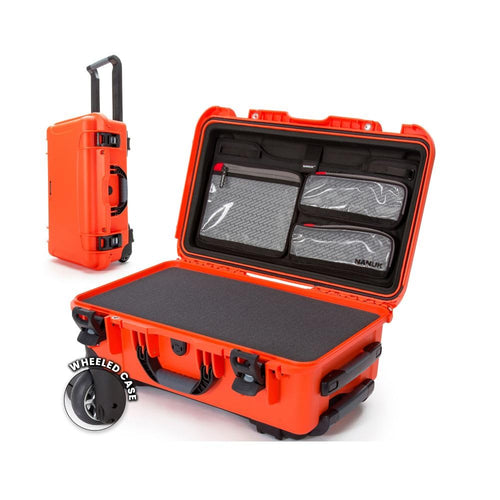 Hard Case NANUK 935 with Cubed Foam and Lid Organizer – Waterproof Protective Equipment Case with Wheels, 22” x 14” x 9” – Dustproof, Airline Carry-On Approved – Orange