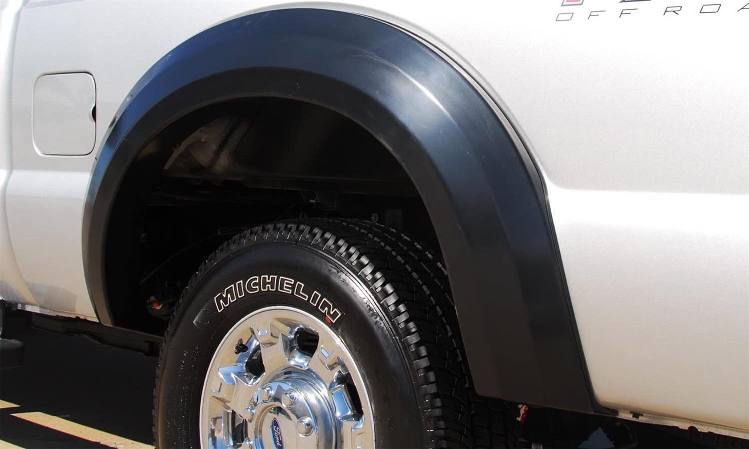 Lund Elite Series EX314S Black Extra Wide Style Standard Front and Rear Fender Flare - 4 Piece