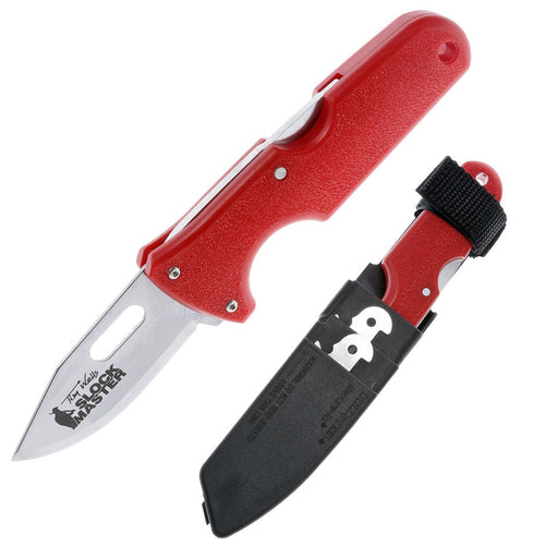 COLD STEEL Click N Cut - Fixed Blade Knife Slock Master | Durable 420J2 Steel Compact Hunting & Hiking Multiple Replaceable Blades | Sheath & 3 Blades Included - Boxed Package