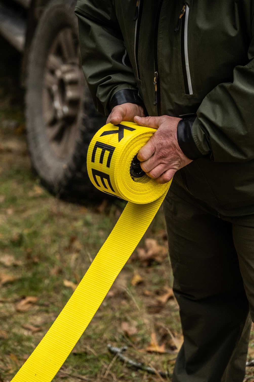 Tow Straps Keeper Heavy Duty with Loops - 4" x 30' Recovery Strap, 20,000 lbs Break Strength - Towing Strap for Cars, Trucks, and SUVs