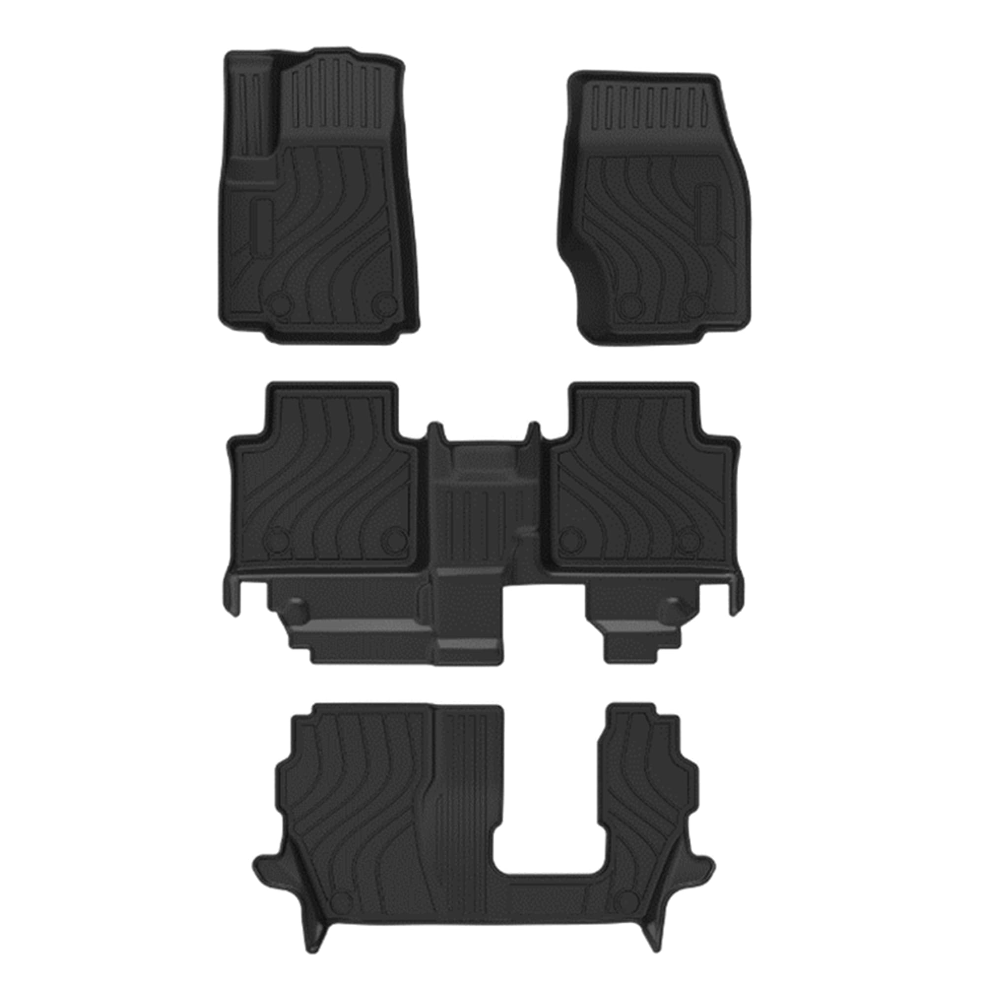 TOTALINER Black Horse Heavy Duty Floor Mat Anti-Skid Black 1.37'' Thickness Compatible with 2023-2024 Jeep Grand Cherokee L 7-Seats -FMJGC23