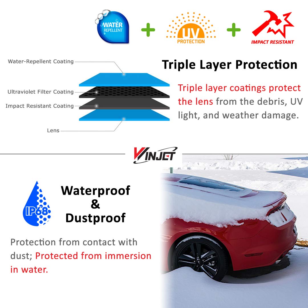 Euro Style Winjet Compatible with 2015 2016 2017 2018 2019 2020 Ford Mustang LED Sequential Tail Lights Rear Lamps (Clear)