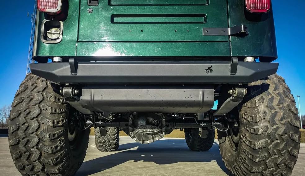 CrawlTek Pyro Mid-Width Rear Bumper CWLTJ20201 | Heavy-Duty Steel, Off-Road Ready | Compatible with Jeep CJ7, Wrangler YJ, TJ (1976-2006)