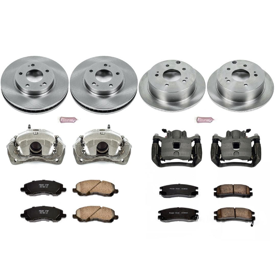 Power Stop KCOE2395 Replacement Autospeciality Front and Rear Caliper Kit- OE Rotors, Ceramic Brake Pads, Calipers For Mitsubishi Galant 2004-2012 [Model Specific]