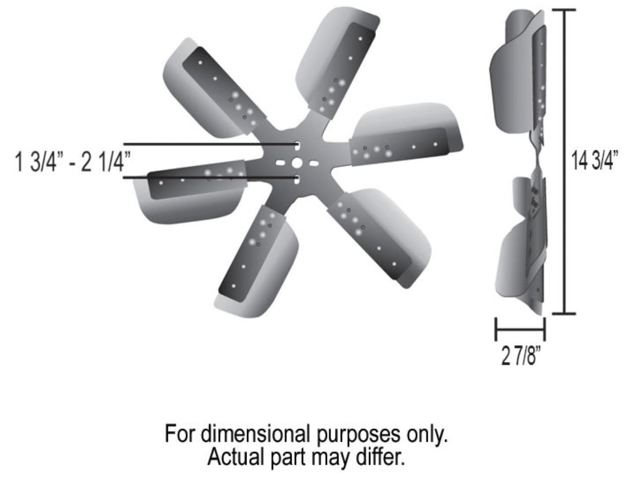 Derale 17015 Heavy Duty 15 Stainless Steel Flex Fan Black Hub, Standard Rotation