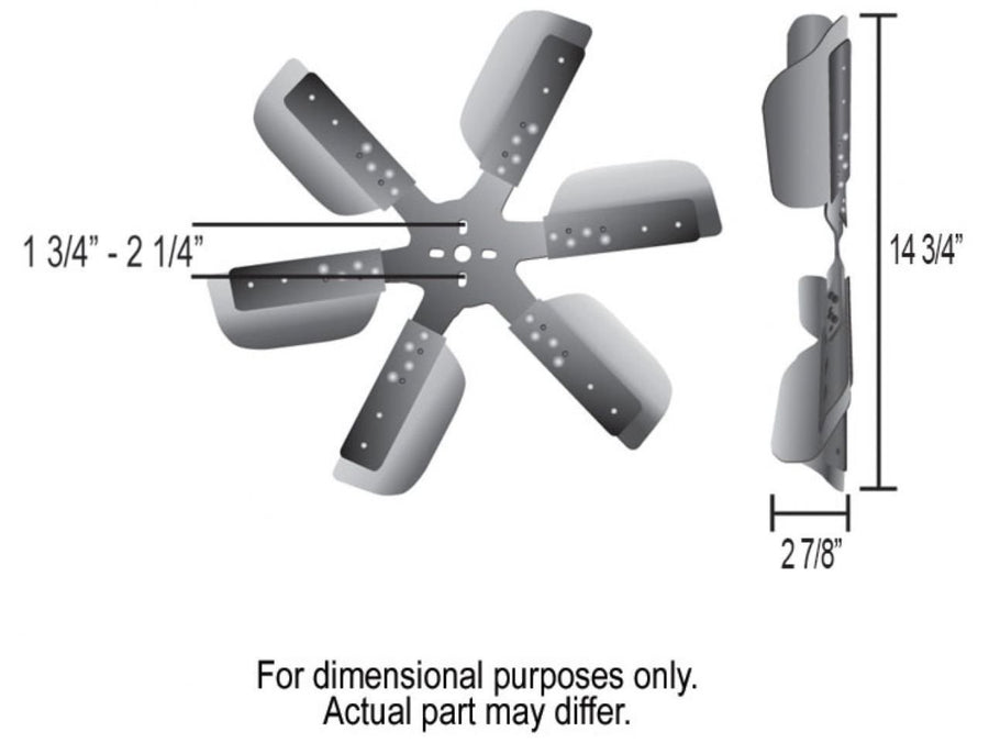 Derale 17015 Heavy Duty 15 Stainless Steel Flex Fan Black Hub, Standard Rotation