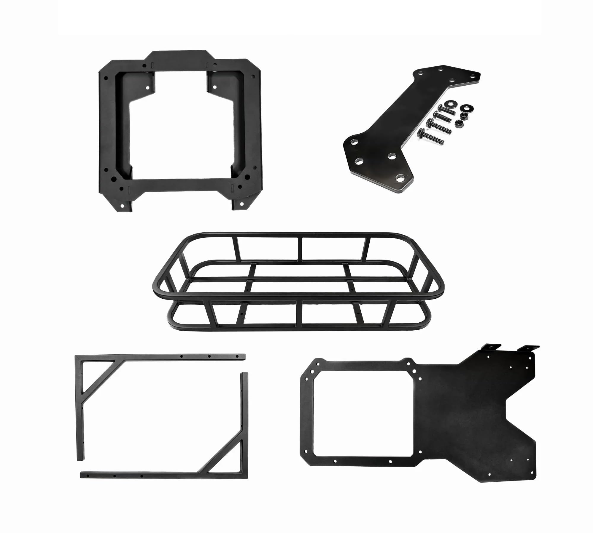 49001630 Allied Expedition Spare Tire Relocation Kit and Trail Rack Cargo Basket Combo - Bracket, Reinforcement Plate, No Logo and Third Brake Light Extension for Ford Bronco 2021+