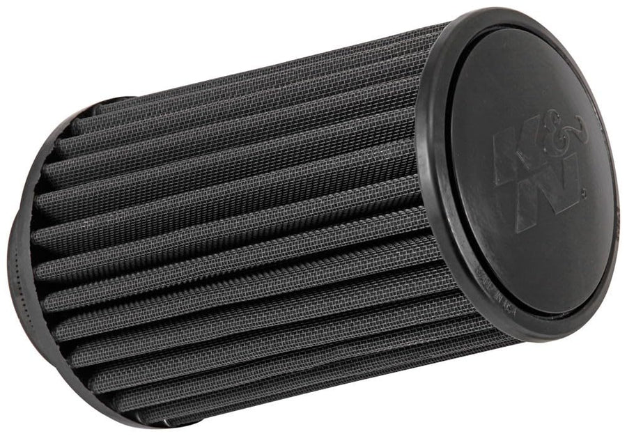 K&N Lifetime Dryflow Universal Clamp-On Air Filter: Dry Synthetic, Washable, Oil-Free: Flange Diameter: 3.5 In, Filter Height: 8.75 In, Flange Length: 1.5 In, Shape: Round Tapered, RU-3105HBK