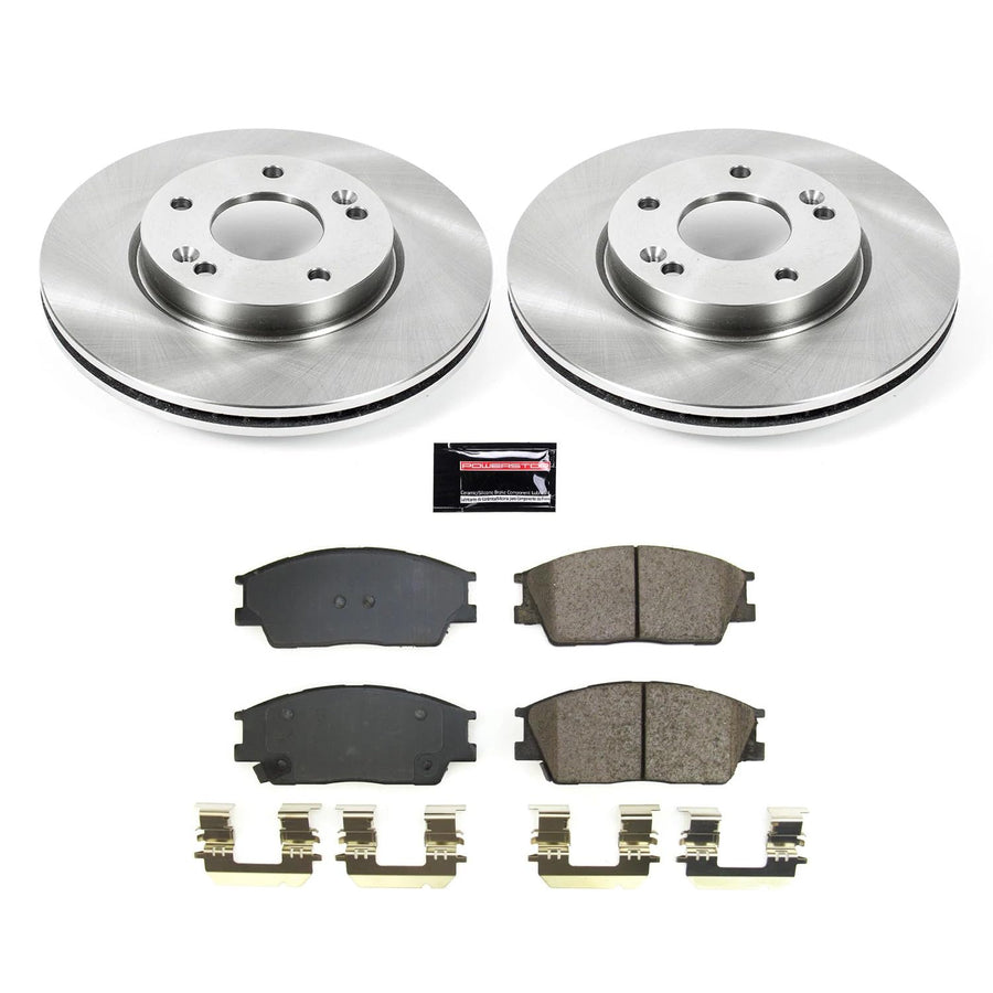 Power Stop Front KOE8663 Brake Pad and Rotor Kit Stock Replacement Autospecialty For Hyundai Venue 2020-2022, Kia Soul 2020-2023 [Model Specific]