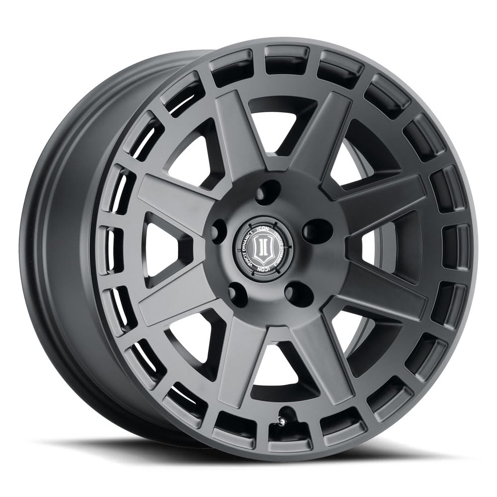 ICON Alloys Compass, 17 x 8.5/6 x 135, Satin Black, 6mm Offset, 5" BS, 3217856350SB