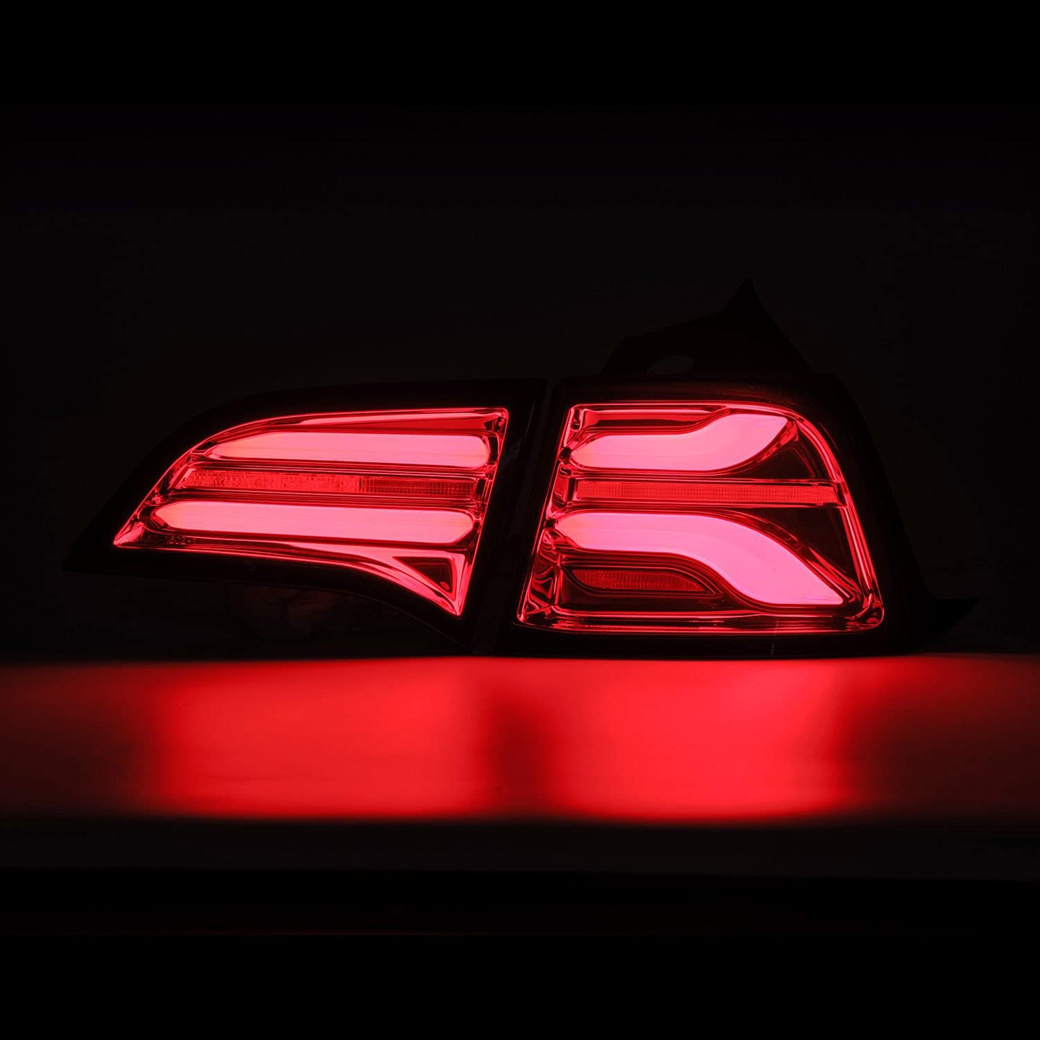 17-22 Tesla Model 3 AlphaRex PRO-Series LED Tail Lights Red Smoke w/Seq Sig