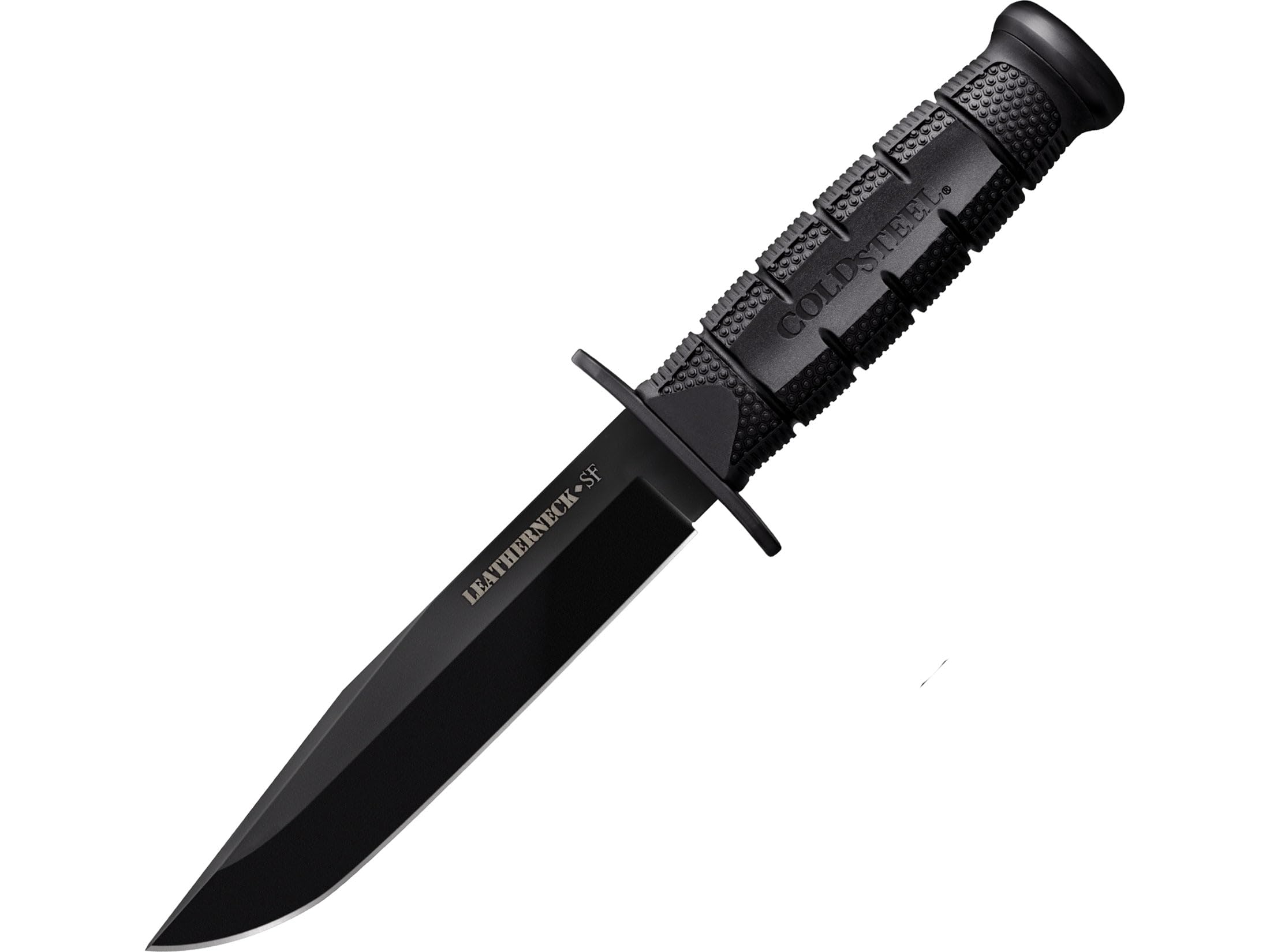 Leatherneck SF Cold Steel 6-3/4" German D2 Steel w/Black Powdercoat Clip Point Fixed Blade Outdoor Camping Hunting Utility Knife | 5" Kray-Ex Handle, Weather-Resistant Secure-Ex Sheath - Boxed