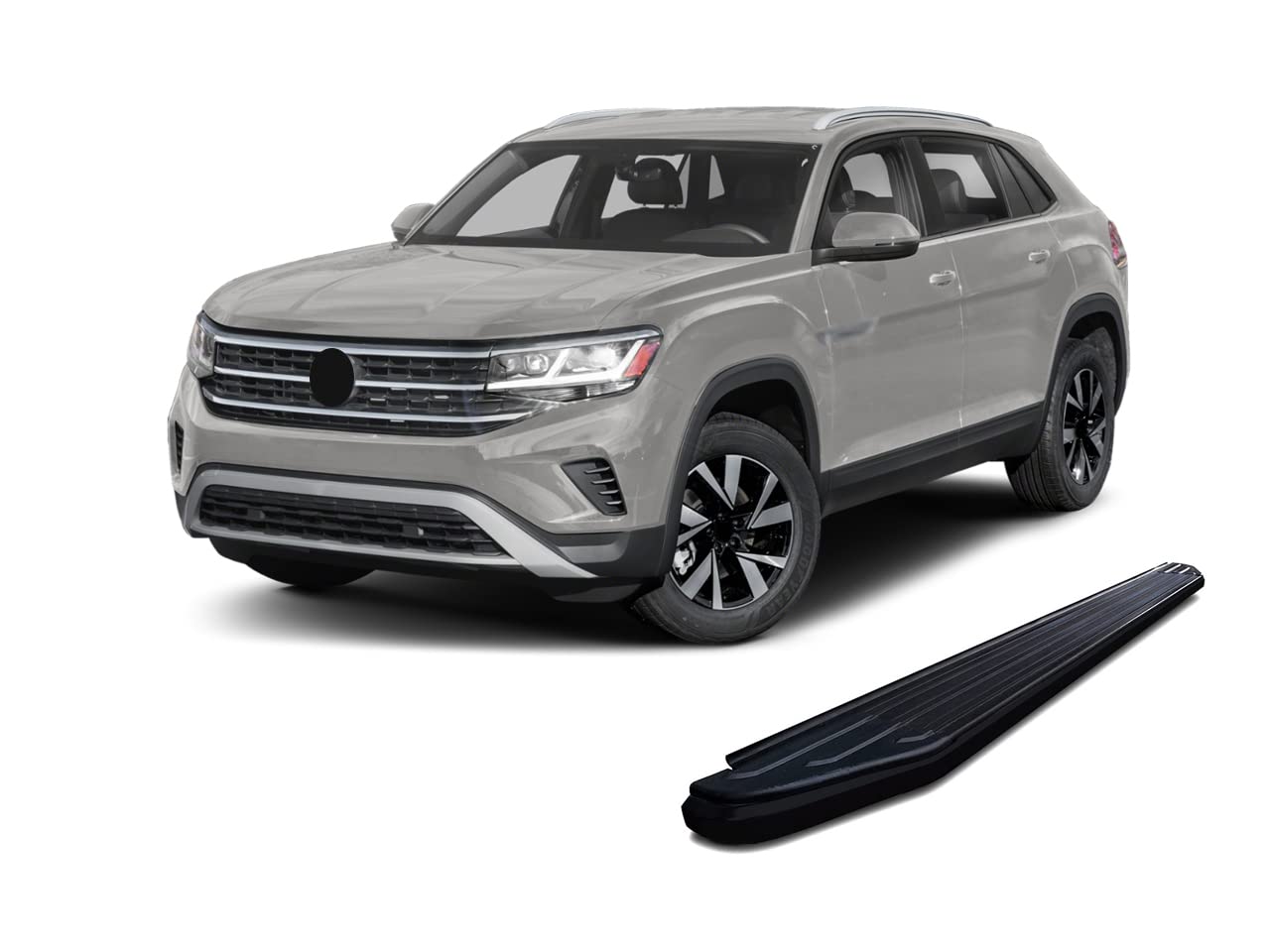 Peerless Black Horse Running Boards Black Compatible with 2018-2024 Volkswagen Atlas-PR-W2076BK