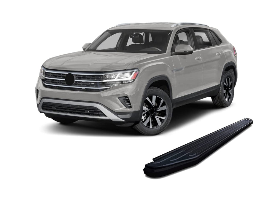 Peerless Black Horse Running Boards Black Compatible with 2018-2024 Volkswagen Atlas-PR-W2076BK