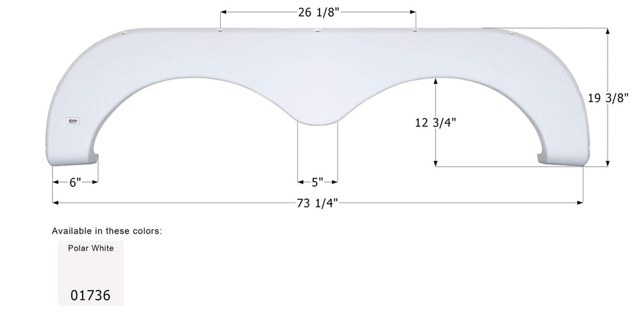 Fender Skirt ICON, Tandem, Starcraft, FS1736, Polar White