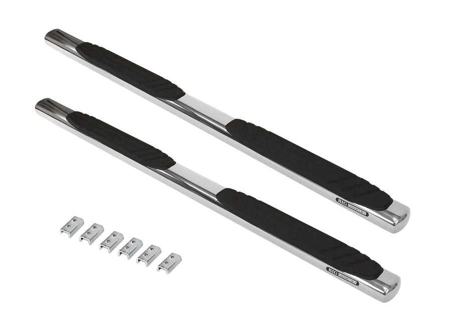 4" Go Rhino OE Xtreme Sidesteps & Brackets | Stainless Steel, Polished | 684409987PS | Fits 2009 - 2014 Ram & Dodge Ram 1500 Crew Cab Pickup; 2010 - 2024 Ram 2500, 3500 Crew Cab Pickup