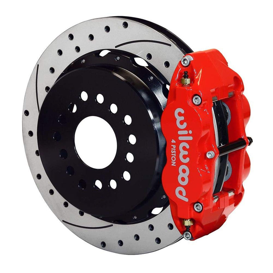 WILWOOD 140-10012-DR Rear P-Brk Kit,14.00" FNSL4R, Drill, Red New Big Ford 2.50" Offset