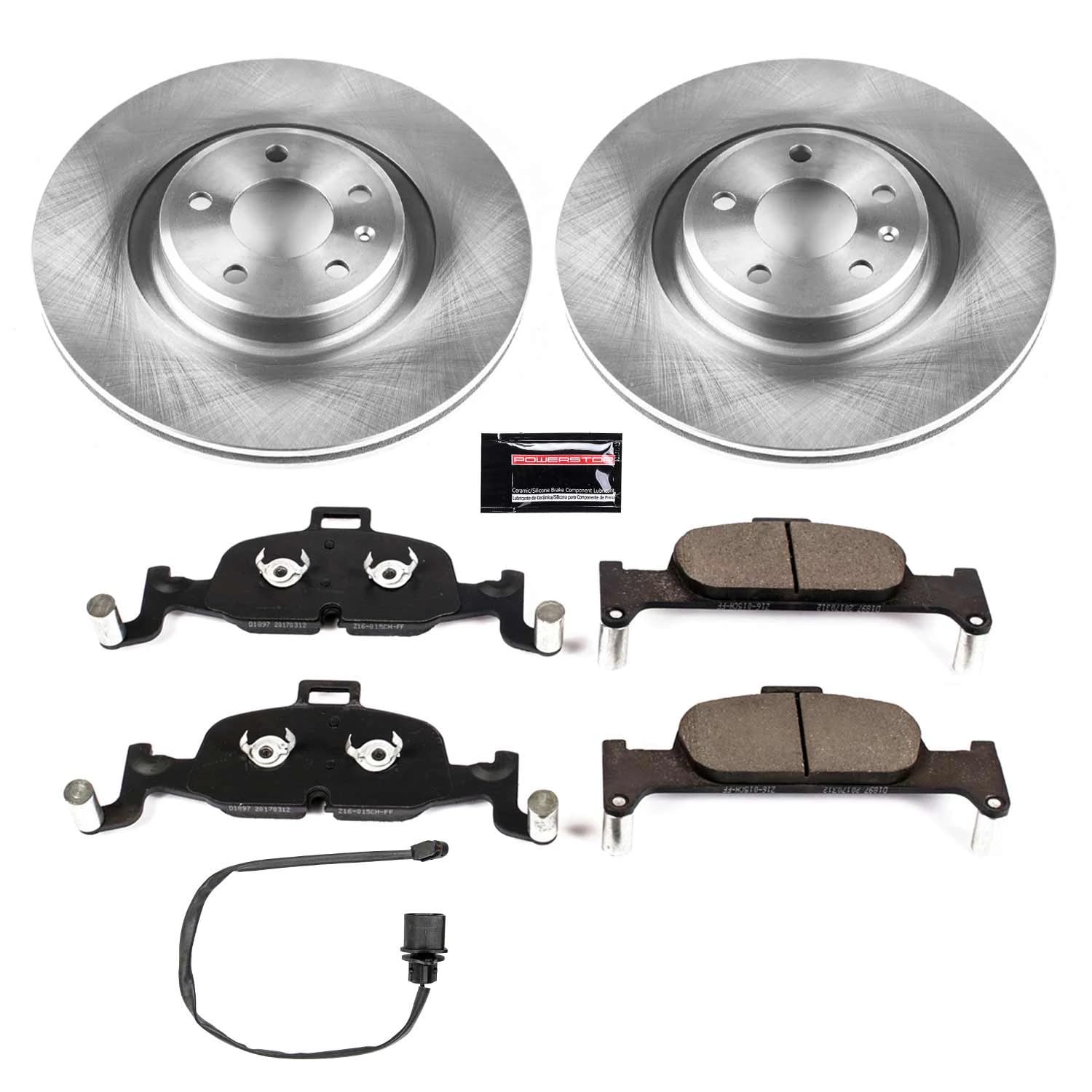 Power Stop Autospecialty KOE7648 Front Replacement Brake Kit-OE Brake Rotors & Ceramic Brake Pads For A4, A4 Quattro, A4 allroad, A5 Quattro, A5 Sportback, A6 Quattro, Aud [Model Specific]