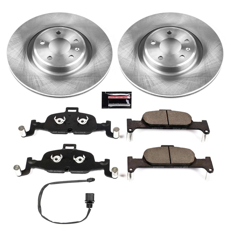 Power Stop Autospecialty KOE7648 Front Replacement Brake Kit-OE Brake Rotors & Ceramic Brake Pads For A4, A4 Quattro, A4 allroad, A5 Quattro, A5 Sportback, A6 Quattro, Aud [Model Specific]