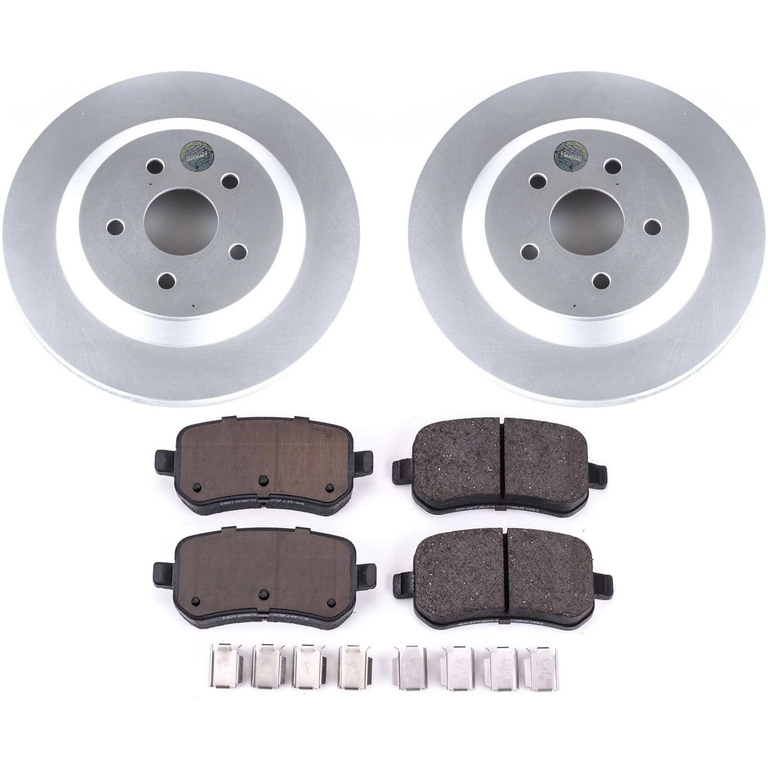 Power Stop Coated Rotor CRK3061 Rear Brake Kit- Coated Brake Rotors & Z17 Ceramic Brake Pads For Ford Freestar 2004-2007, Mercury Monterey 2004-2007 [Model Specific]