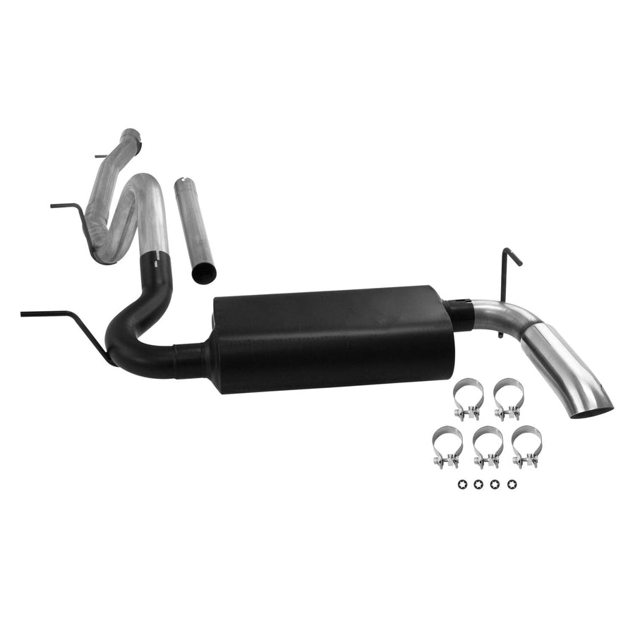 Flowmaster 817514 Cat-Back Exhaust Kit Force II 2.5 Inch 409 Stainless Steel Super 50 Series Muffler 3 Inch Brushed Stainless Tip Compatible with 2007-2018 Jeep Wrangler JK 3.6L 3.8L V6 2 and 4 Door
