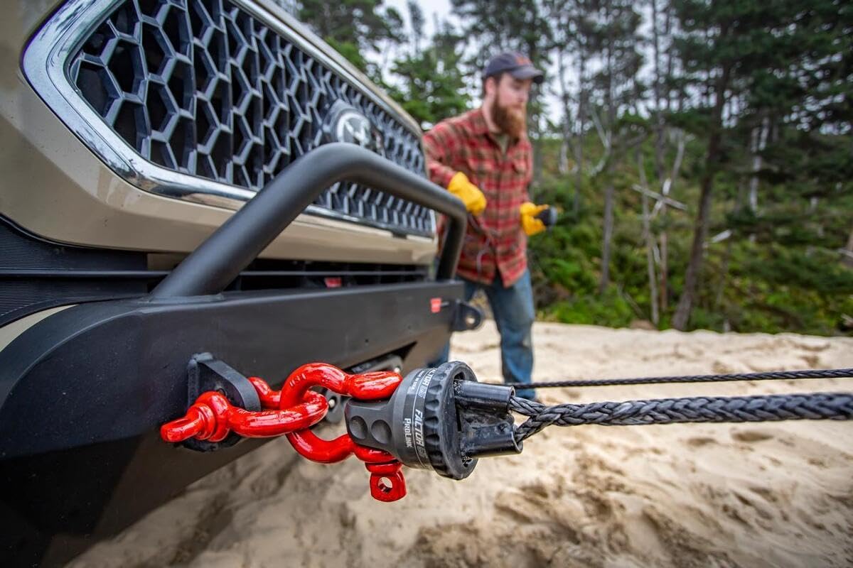 Prolink Factor 55 00015-08 Original Shackle Mount Replaces Winch Hook with a Stronger Shackle D Ring Mount Max Load Rating 16,000 lb. Ideal for 4x4 Off Road Adventures - Green