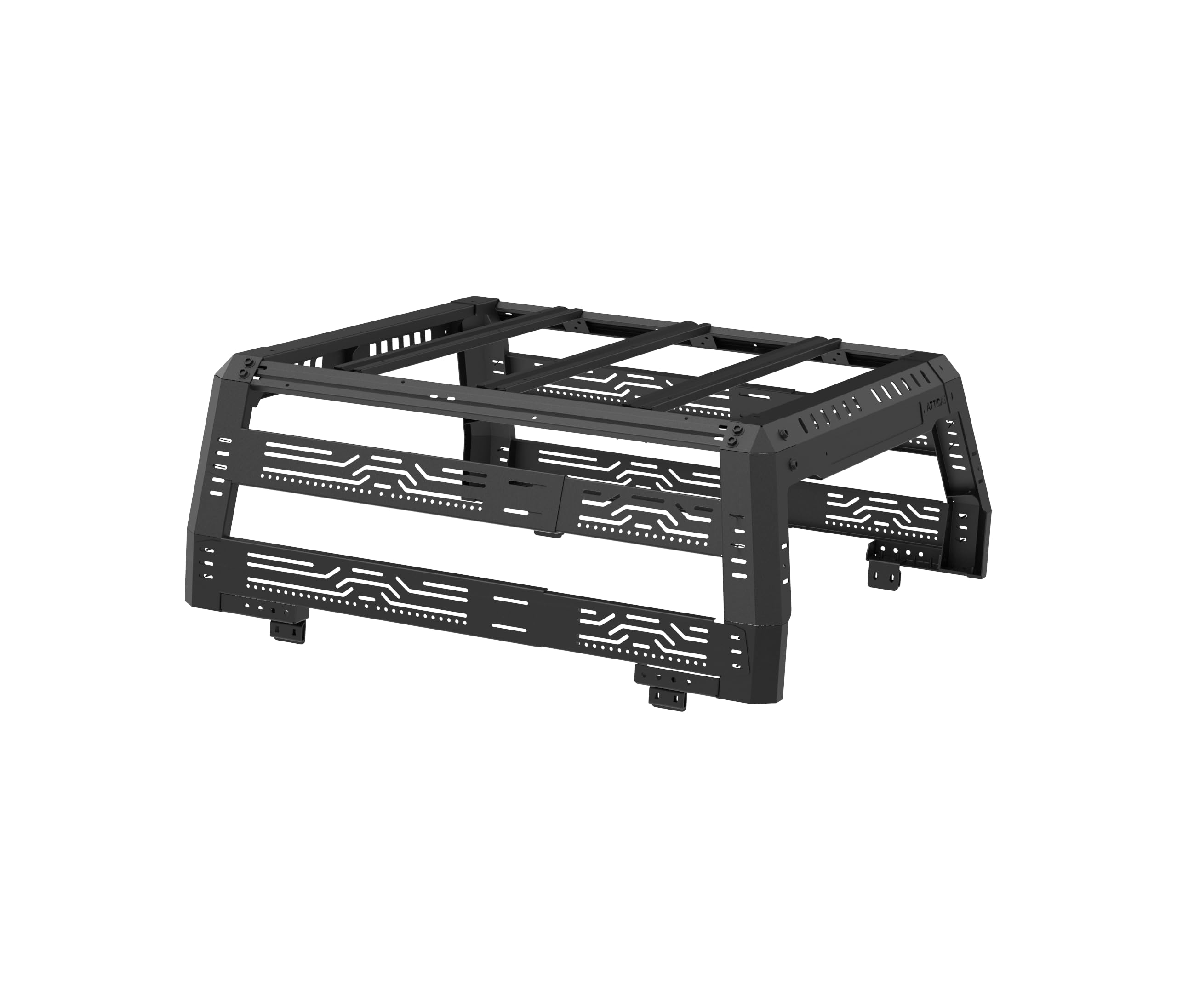 Attica4x4 Cobra Tek Frontier Series Bed Rack | Compatible with Jeep Gladiator (2019-2023) | Rugged Overland Design with Easy Cargo Management | Textured Black Powder Coat.