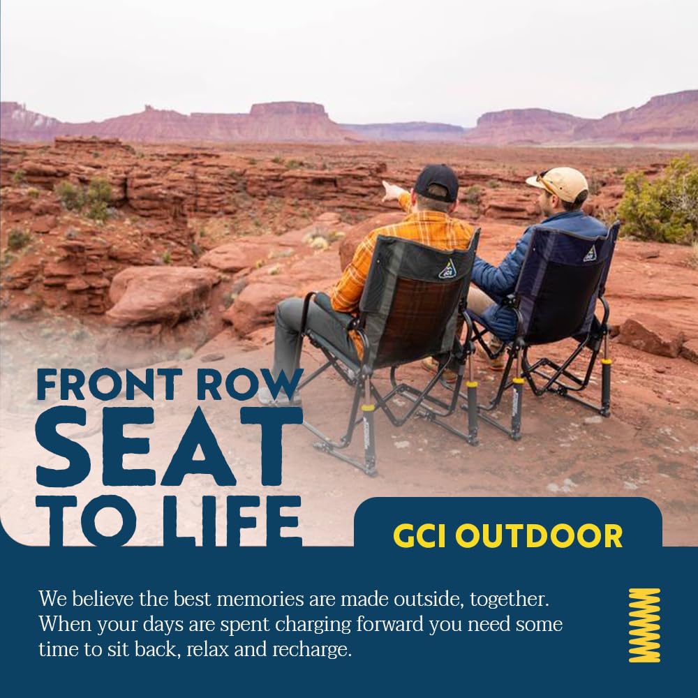 GCI Stowaway Outdoor Rocker - Varsity Black/Gray