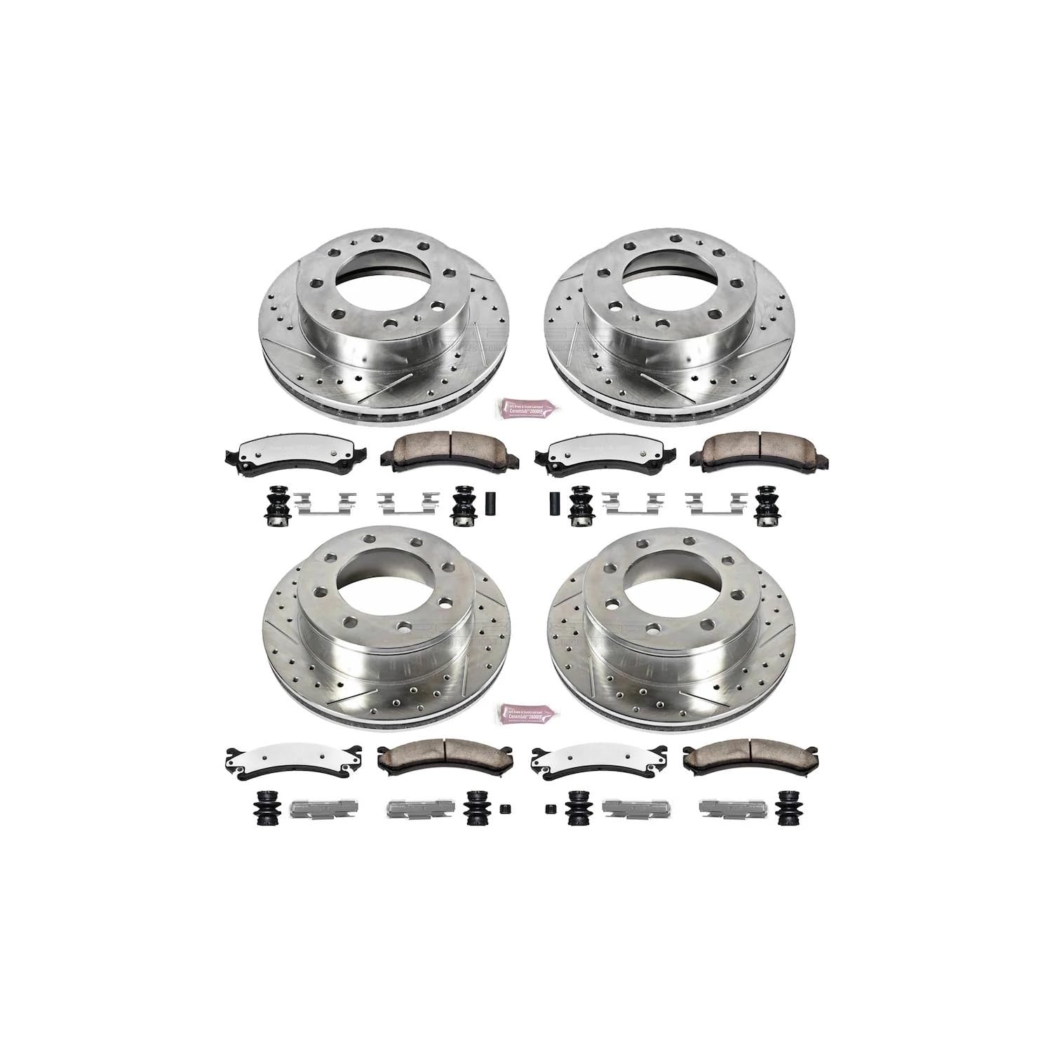 Power Stop K2075-36 Z36 Front and Rear Truck & Tow Brake Kit, Carbon Fiber Ceramic Brake Pads and Drilled/Slotted Brake Rotors