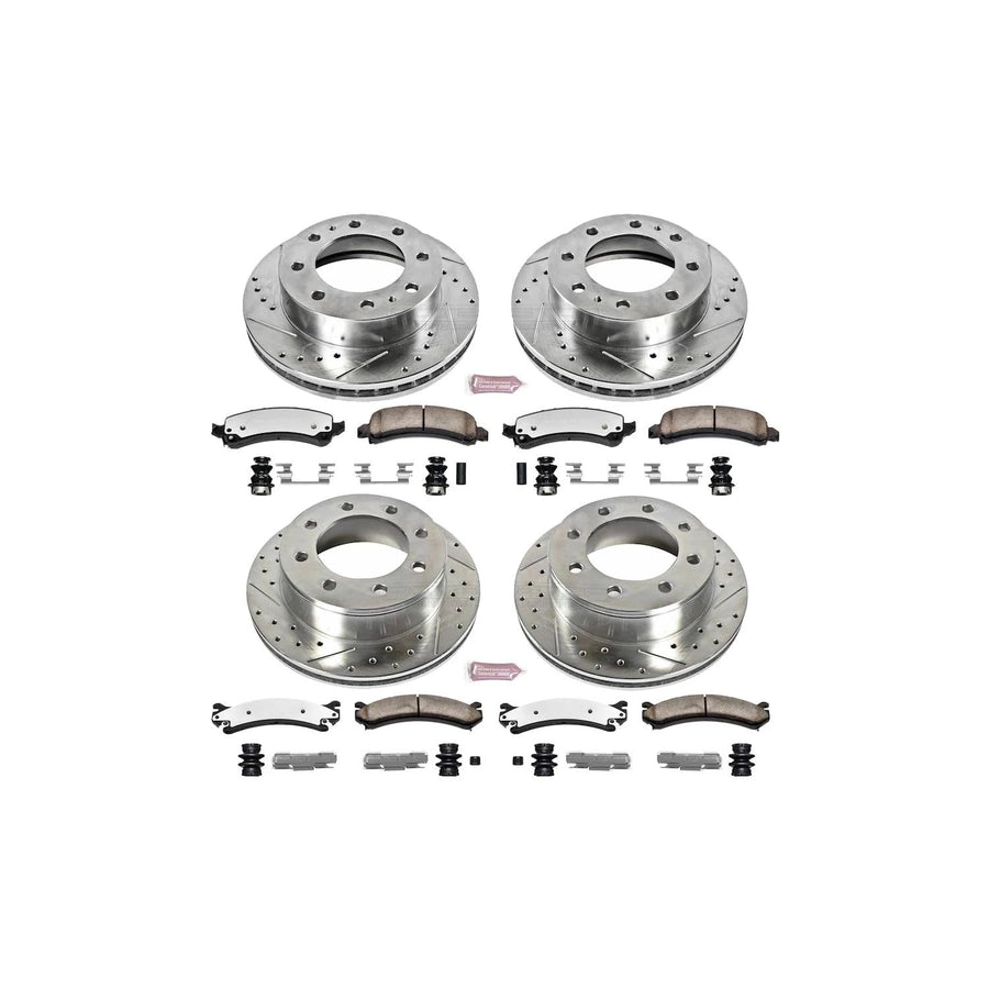 Power Stop K2075-36 Z36 Front and Rear Truck & Tow Brake Kit, Carbon Fiber Ceramic Brake Pads and Drilled/Slotted Brake Rotors