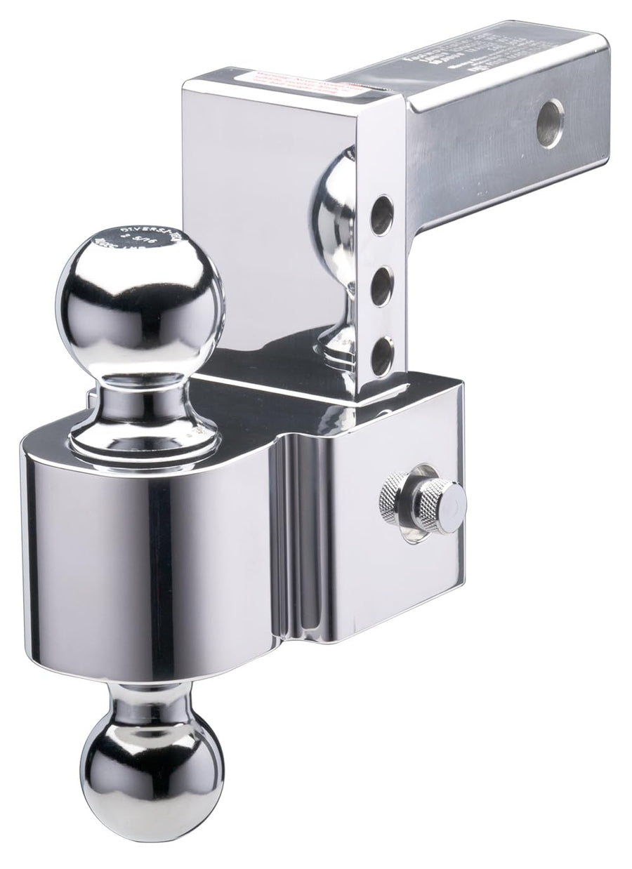 Fastway Flash E Series Adjustable Aluminum Ball Mount with 4 Inch Drop, 2 Inch Shank, and Chrome Plated Balls 42-00-2400