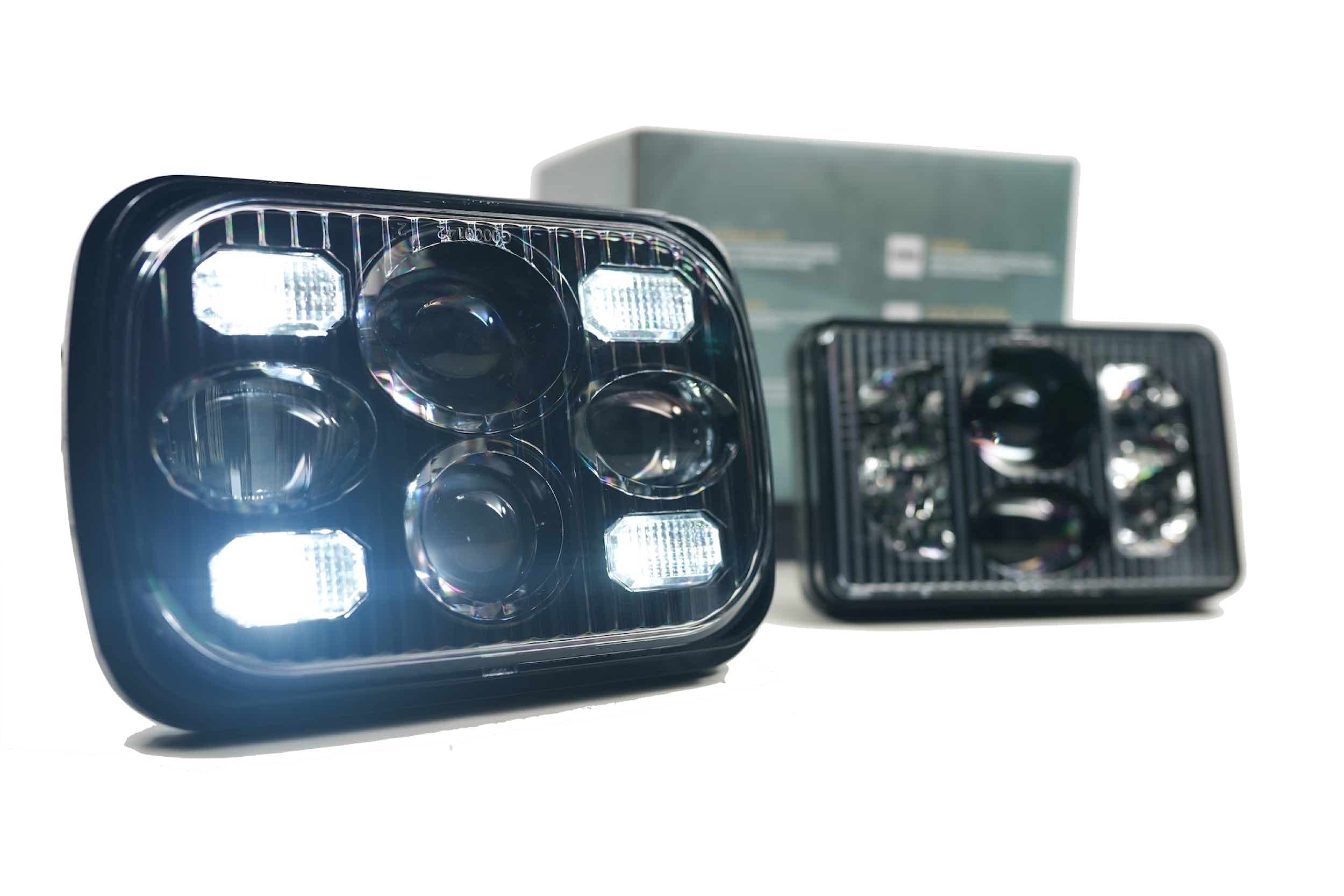 Sealed5 Morimoto LED Headlight Housing Replacement, Universal 5x7, BI-LED Ultra Bright Upgrade with Switchback DRL’s, Flicker & Error Free, Plug and Play Assembly, DOT Approved (1x LF268)