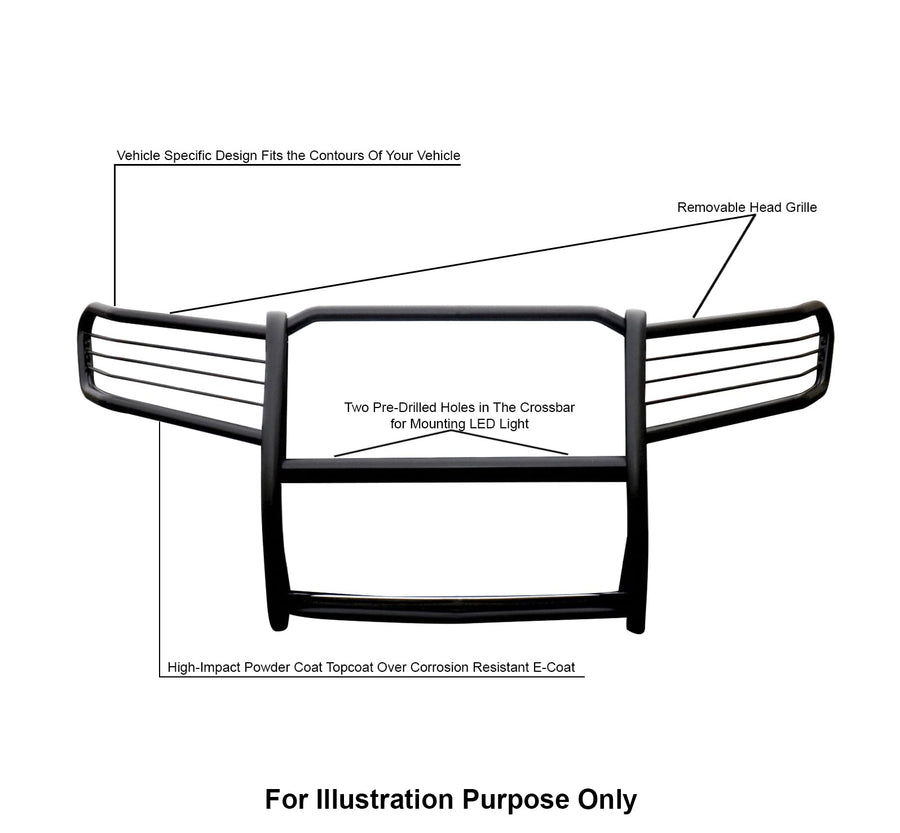 Grille Brush Black Horse Bumper Guard Modular Compatible with 2005-2015 Nissan Armada|2004-2015 Nissan Titan Crew Cab|2004-2015 Nissan Titan King Cab-17NR26MA