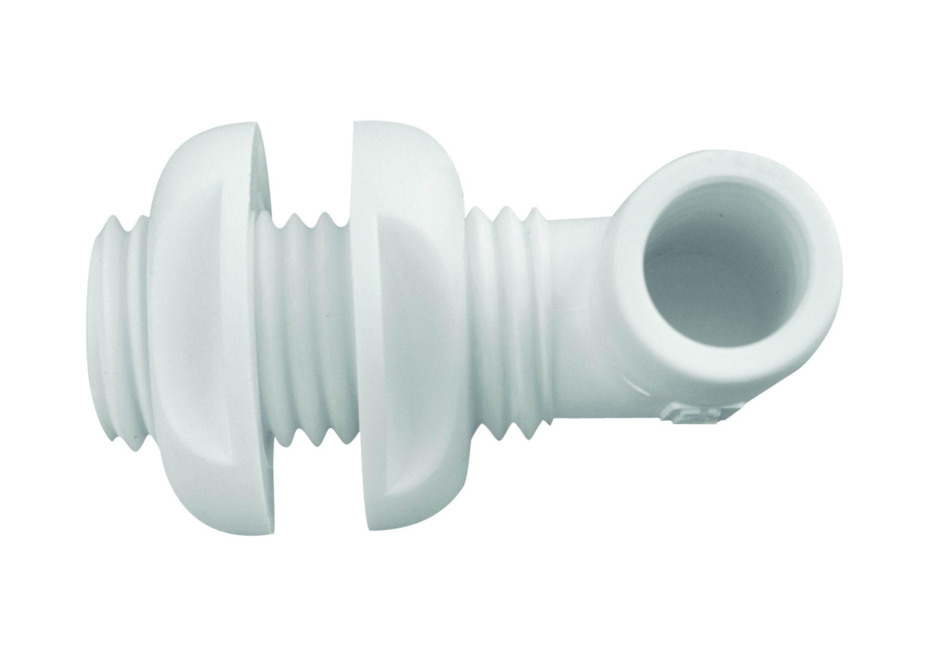 90-Degree Attwood Polypropylene Thru-Hull Connector, White Finish 3877-3