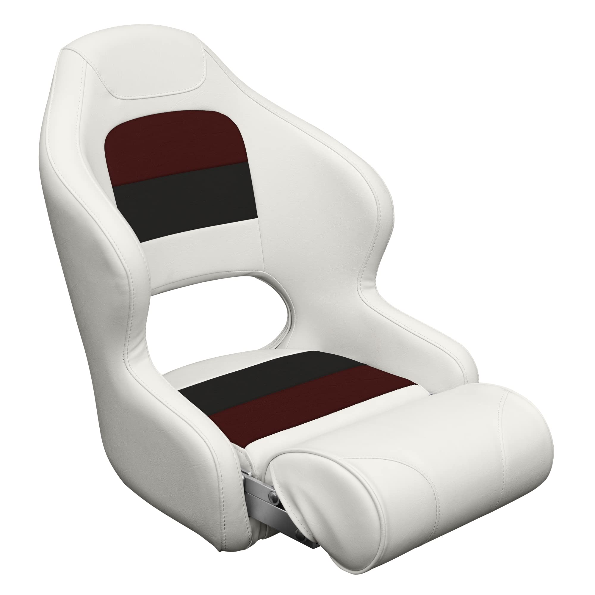 Deluxe Pontoon Series Wise 8WD3315-1009 Bucket Seat with Bolster, White/Red/Charcoal