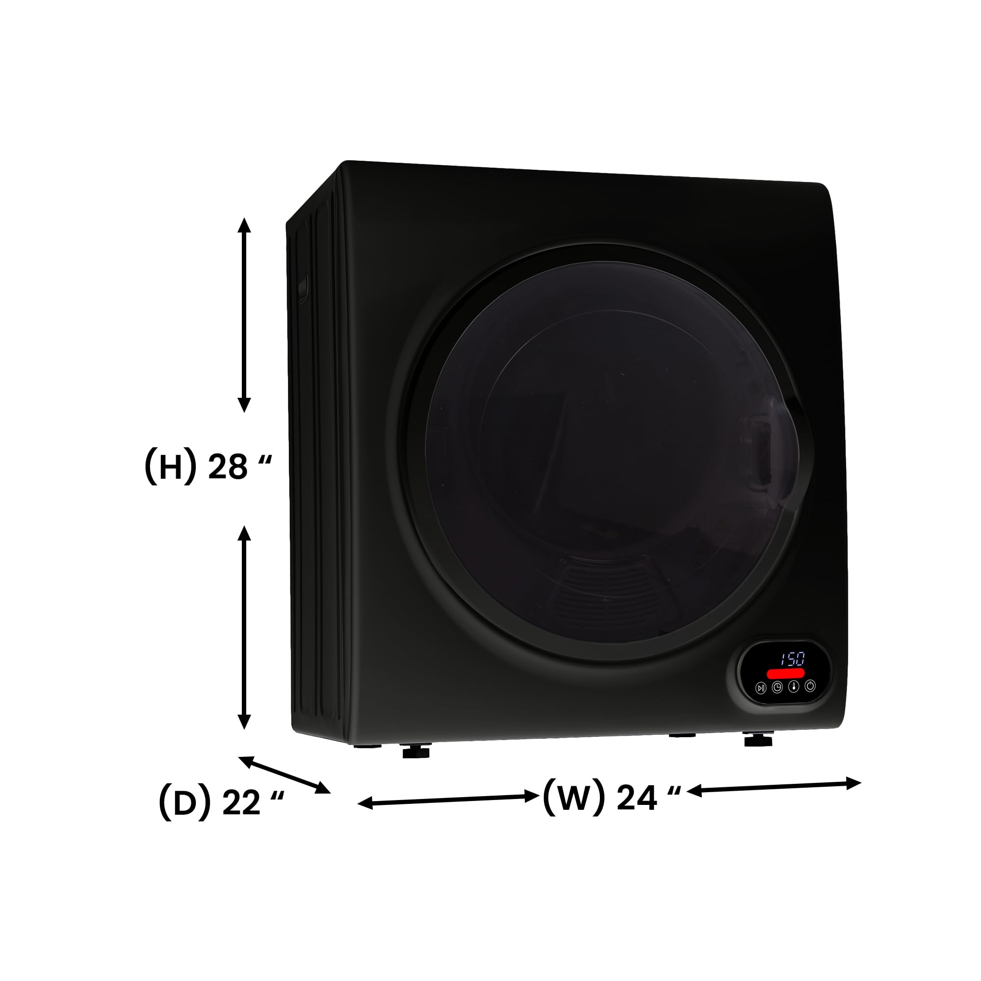 Compact Equator Vented Sensor Dryer 3.5cf/13lbs 110V Bottom Control Digital (Black)
