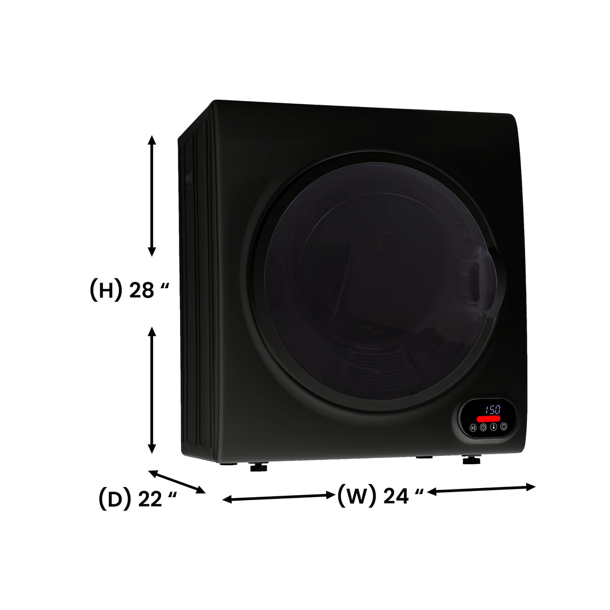 Compact Equator Vented Sensor Dryer 3.5cf/13lbs 110V Bottom Control Digital (Black)
