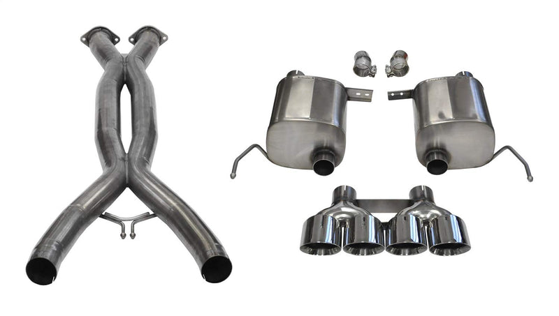 14762CB CORSA Performance Exhaust (w/Quad 4.5in Polished Tips14-18 Chevy Corvette C7 2.75in Dual Rear Xtreme Valve-Back)