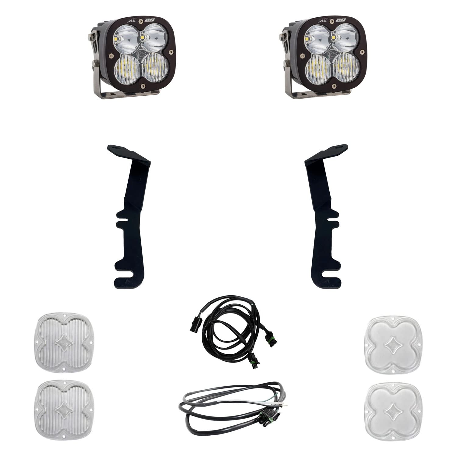 BAJA DESIGN A-Pillar Light Kit XL80 for Dodge RAM 1500 Rebel 2019-22, 1500 TRX 2021-23 Truck (Driving/Combo; Clear Lens)