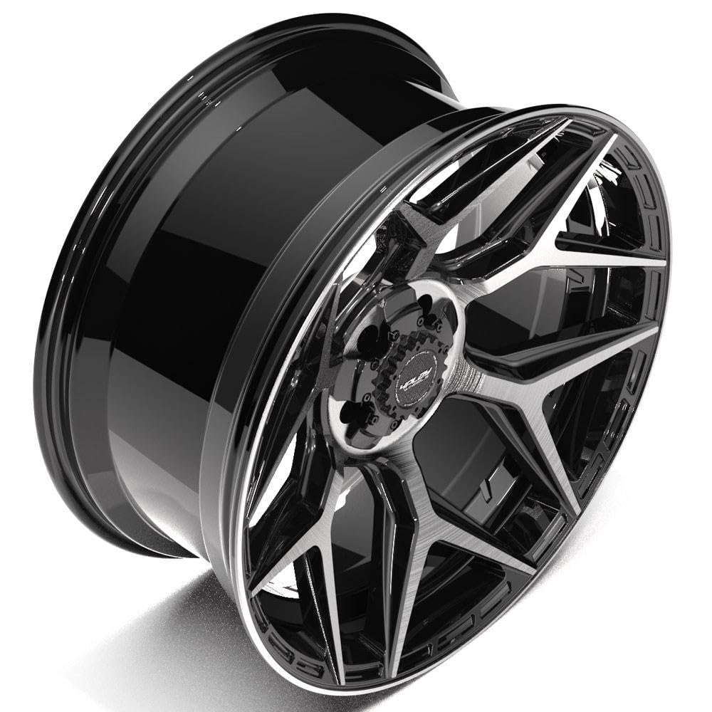 22 Inch 4PLAY Wheels Rim 4P06 Fits 5x127 & 5x139.7 22x10 Gloss Black Brushed with Tinted Clear (1)