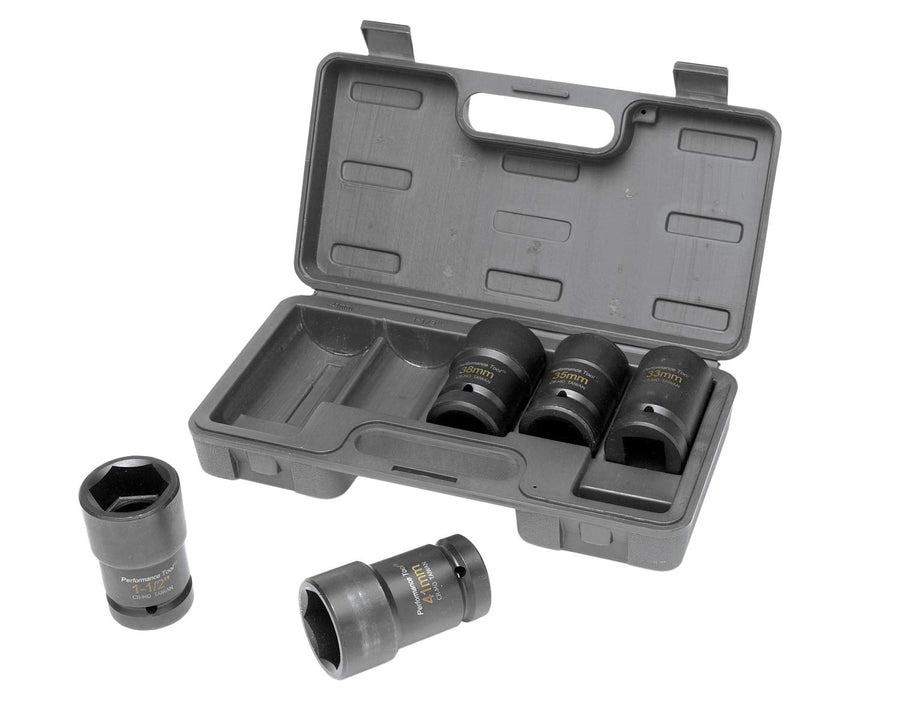 5pc Performance Tool W89315 Budd Wheel Socket Set 1-Inch Drive (Metric and SAE)