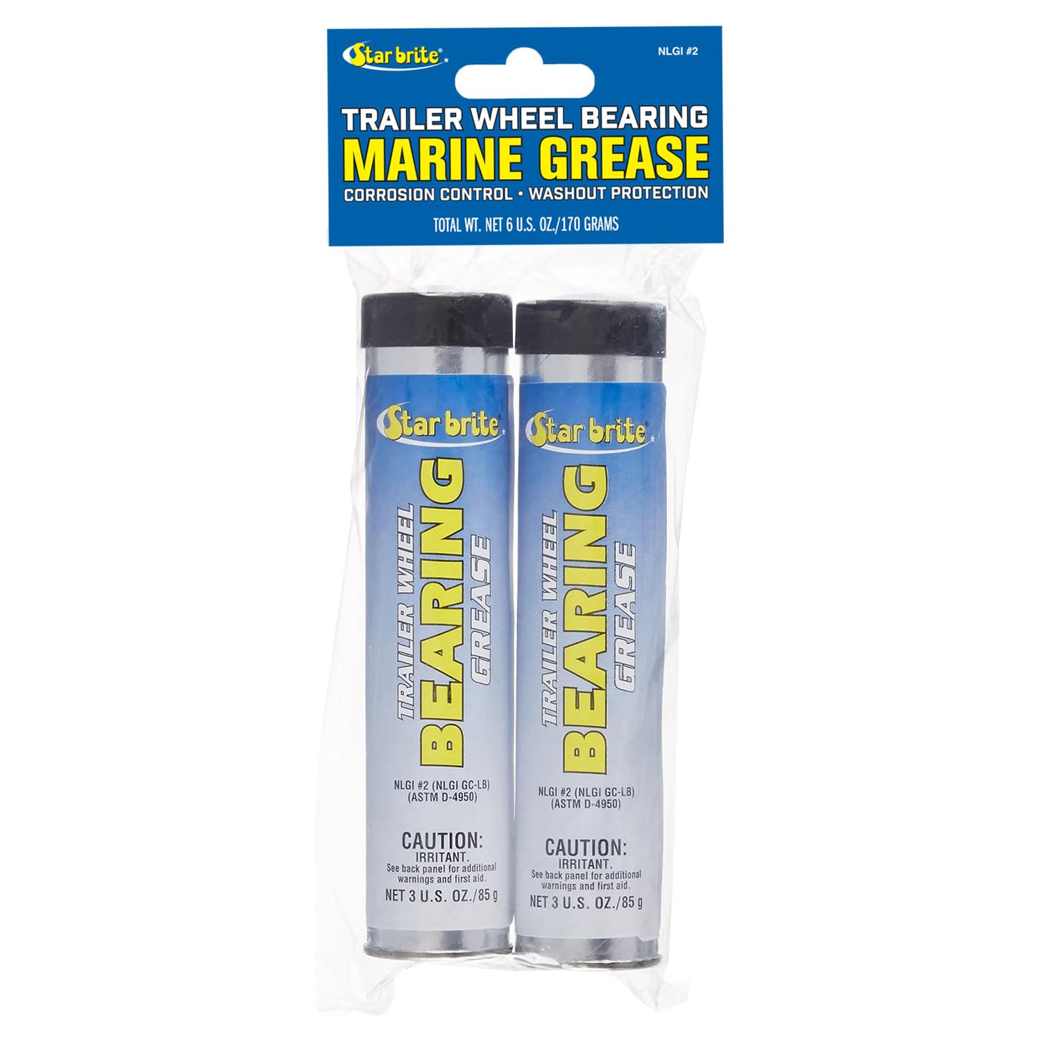 Marine Grade STAR BRITE Wheel Bearing Grease - Ideal for Boat Trailers, Water Pumps, Hinges, Pins, Winches, Anchor Chain Reels - 3 OZ Cartridges 2 Pack (026003)