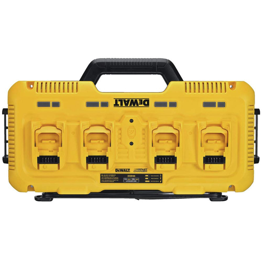 DEWALT Charger Battery for 12V MAX, 20V MAX and FLEXVOLT 20V/60V MAX Batteries, 8 Amp, 4 Port Simultaneous Fast Charging Station (DCB104)