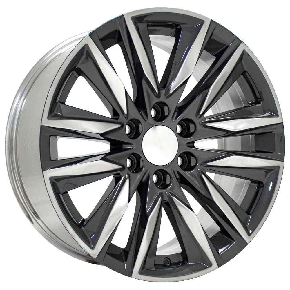20 Inch OE Wheels CA91 Rim Fits Escalade Sport Style 20x9 Gloss Gunmetal with Polished Face - Hollander 4869 (1)