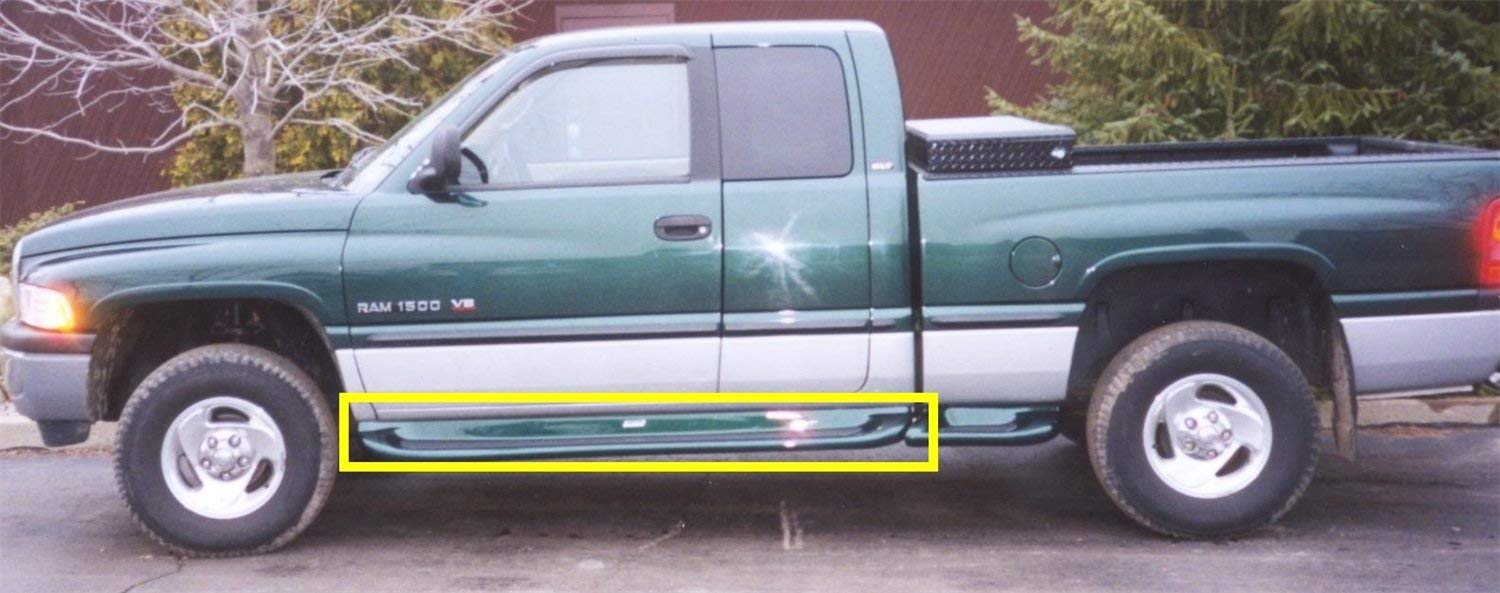 Glastep Owens Products 2145 Custom Molded Fiberglass Gray Running Boards 94-01 Dodge Ram 1500 94-02 2500/3500 Extended Cab Fiberglass Gray, 1 Pack