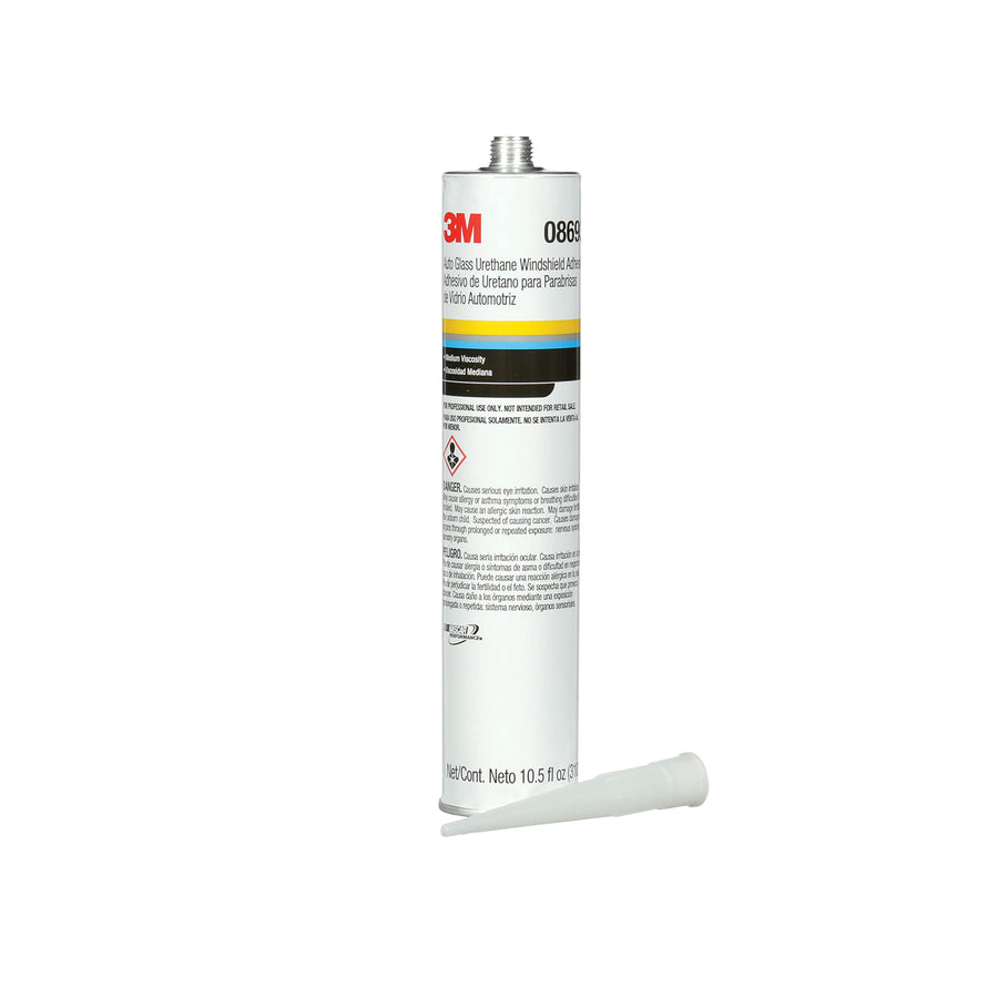 3M Urethane Auto Glass Windshield Adhesive, 08693, Medium Viscosity, High-Strength, Fast-Curing, 310 mL/10.5 fl oz Cartridge, Black