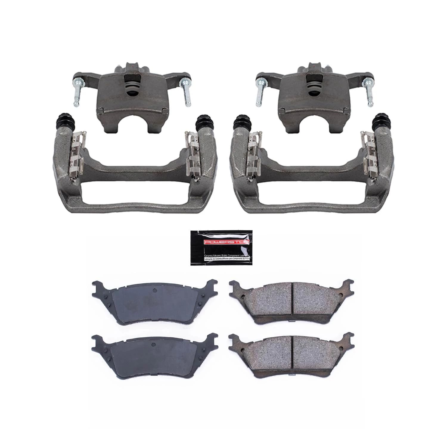 Power Stop KCOE6270 Rear Caliper Kit-Replacement Rotors | Ceramic Brake Pads | Autospecialty For Ford F-150 2012-2014 [Vehicle Specific]