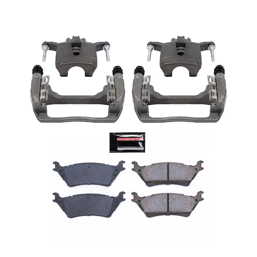 Power Stop KCOE6270 Rear Caliper Kit-Replacement Rotors | Ceramic Brake Pads | Autospecialty For Ford F-150 2012-2014 [Vehicle Specific]