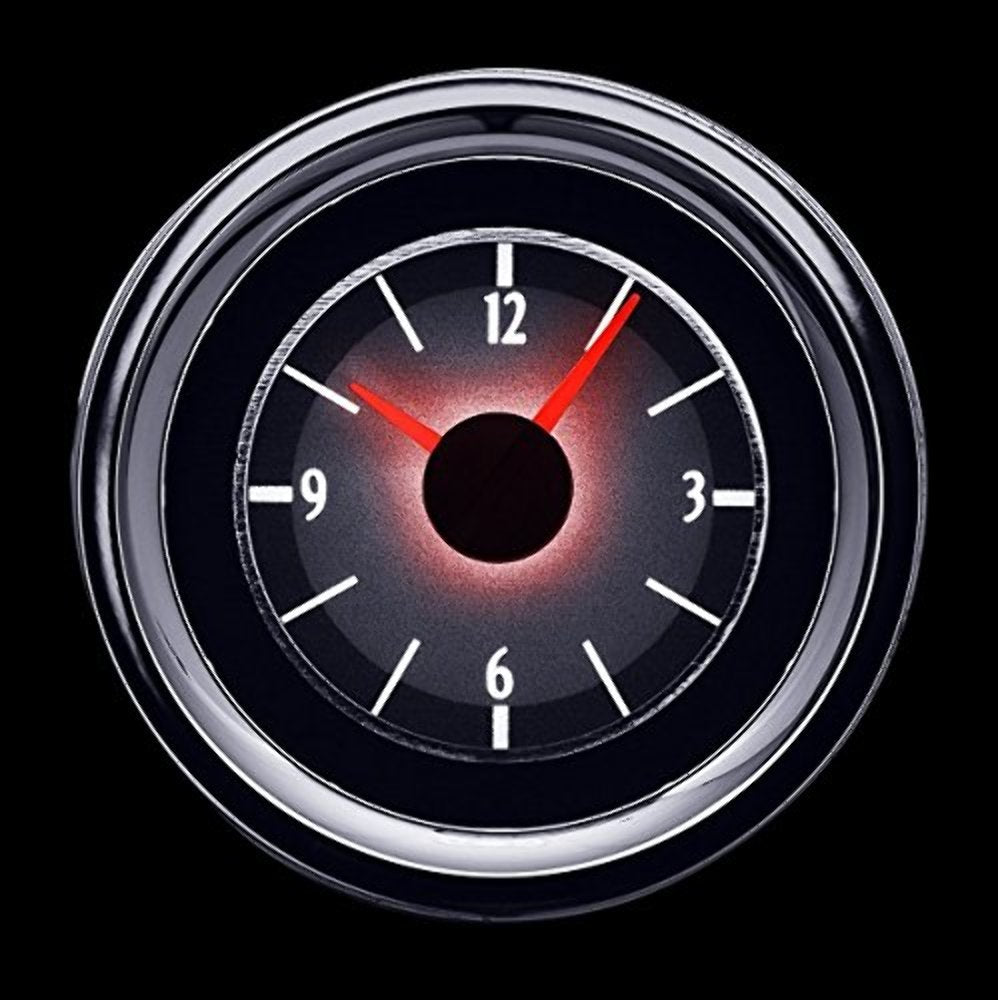 Dakota Digital Analog Clock Gauge 55 56 Chevy Car for VHX gauges only Silver Alloy White Backlighting VLC-55C-S-W